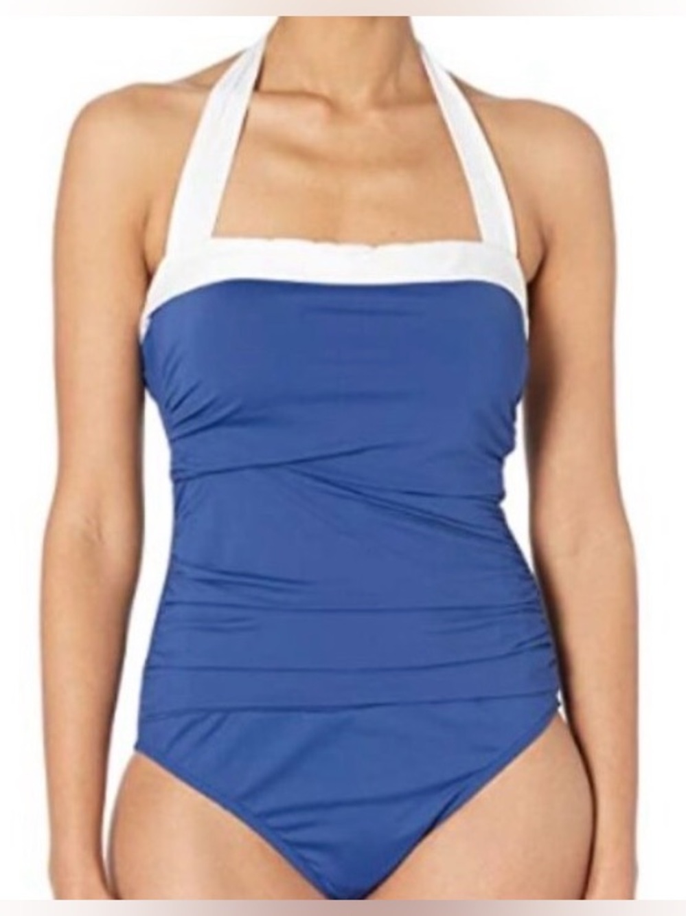 Lauren Ralph Lauren Bel Aire Bandeau Mio One-Piece Swimsuit Womens 16 Royal Blue